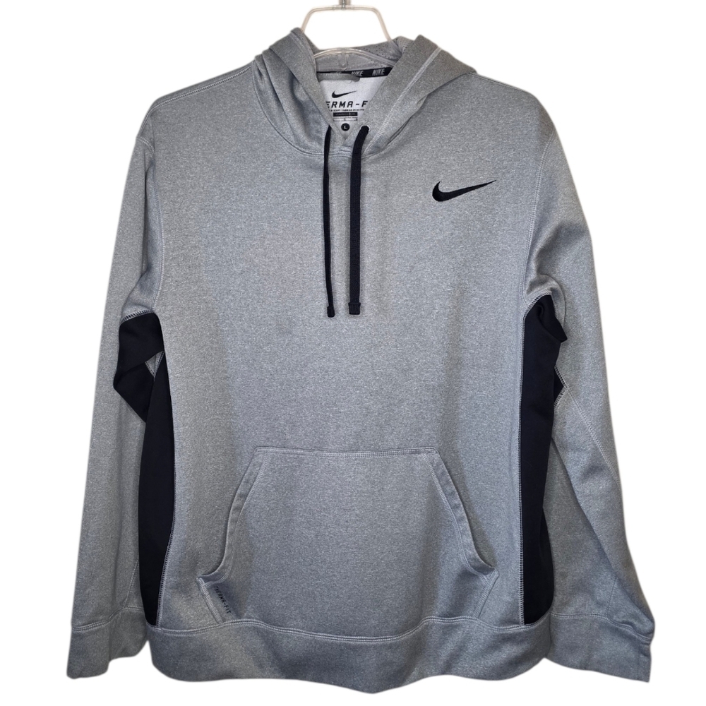 Nike Therma-Fit Hoodie Gray/Black Size Large